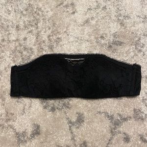 Auden Lightly Lined Bandeau Black Lace | Size Small